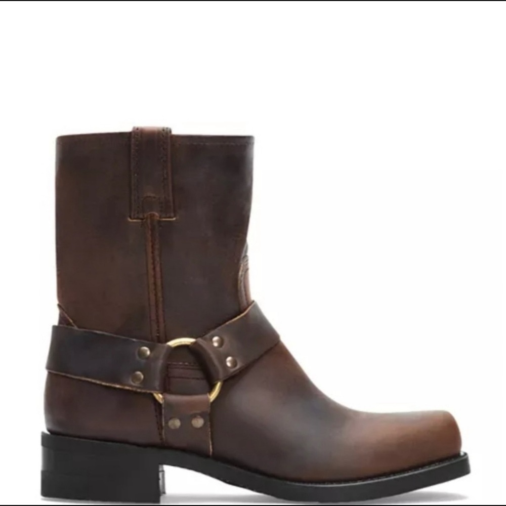 FRYE Men's brown leather Harness Boots Size 10M